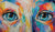 Oil portrait painting in multicolored tone
