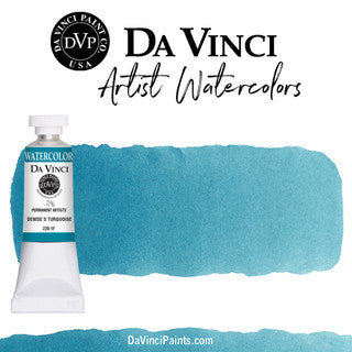 Da Vinci Artists' Watercolor - Denise's Turquoise, 37 ml (PW6/PB29/PG7)