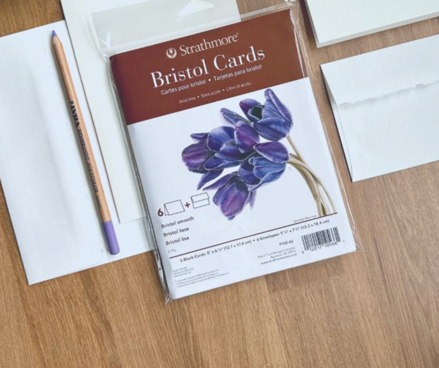 Strathmore 400 Series Bristol Annoucement Cards and Envelopes -Smooth, 3.5" x 4-7/8", 6 Pack