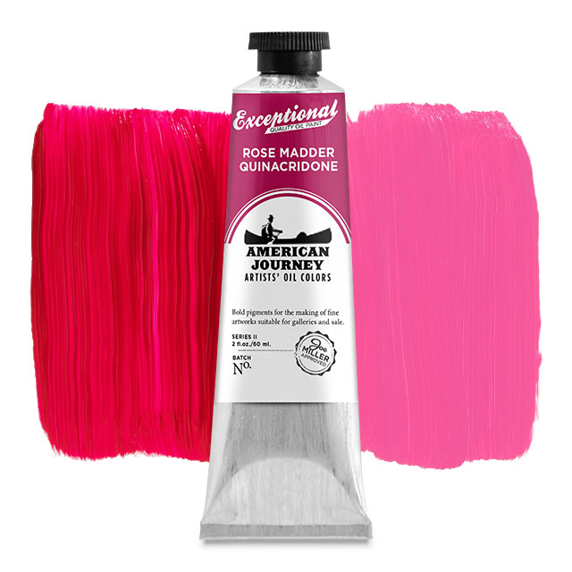 American Journey Artists' Oil Color - Quinacridone Rose Madder, 60 ml., (PV19)