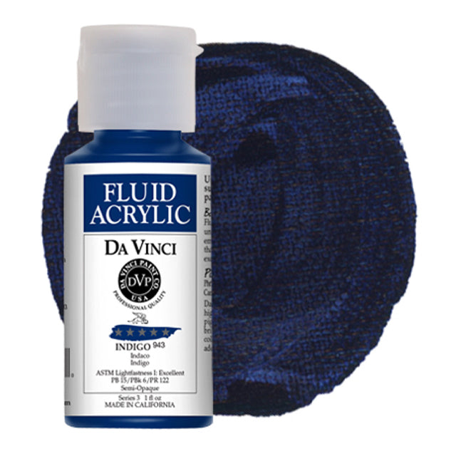 Da Vinci Fluid Acrylic - Indigo, 1 oz. – Journey Art Stuff