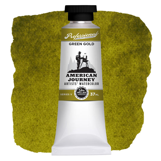 American Journey Artists' Watercolor - Green Gold, 37 ml, (PG36/PY150)