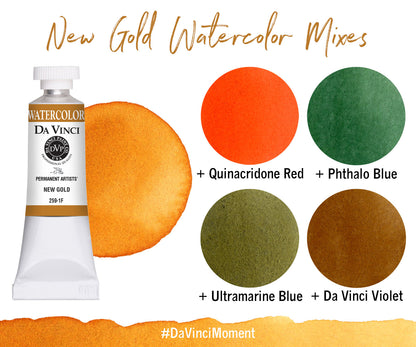 Da Vinci Artists' Watercolor - New Gold, 15 ml