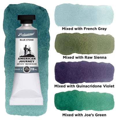 American Journey Artists' Watercolor - Blue Stone, 15 ml, (PB36/PY42)