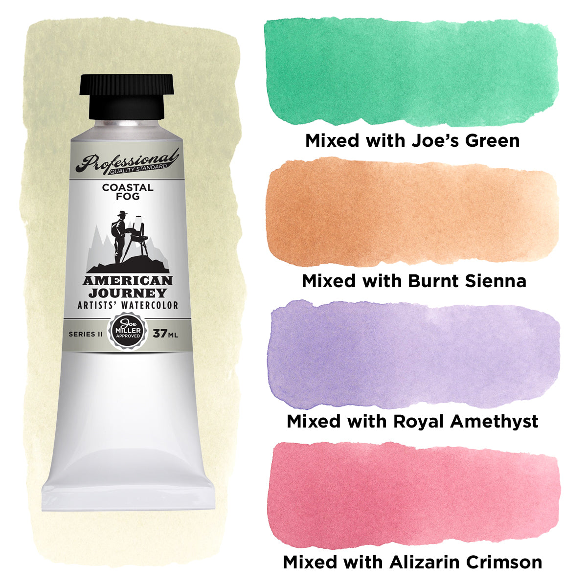 American Journey Artists' Watercolor - Coastal Fog, 37 ml, (PBr7/PW6)