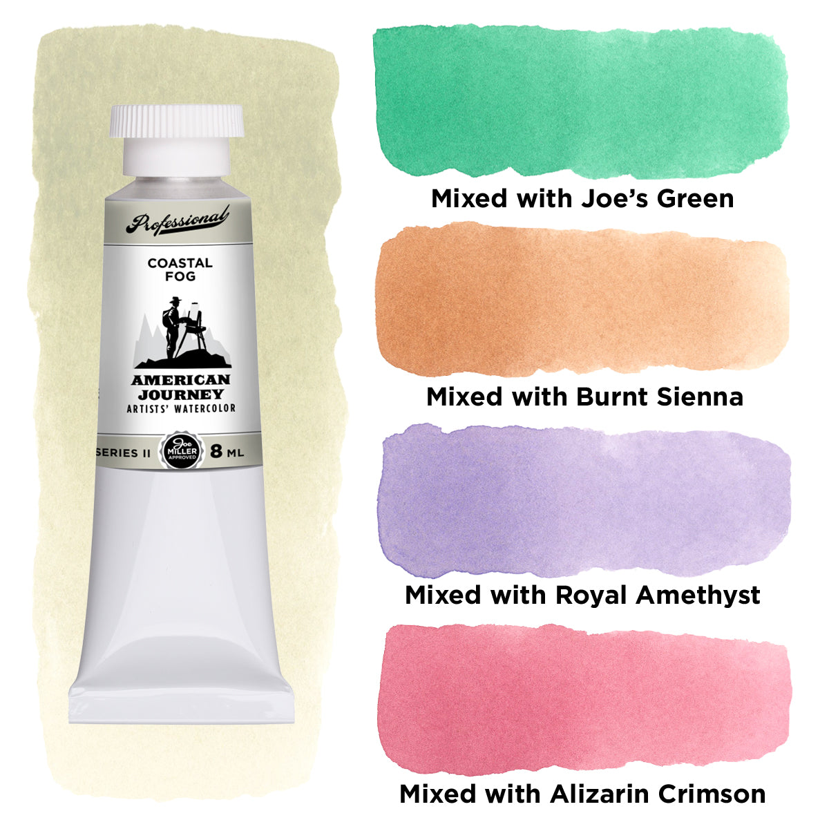 American Journey Artists' Watercolor - Coastal Fog, 8 ml, (PBr7/PW6)