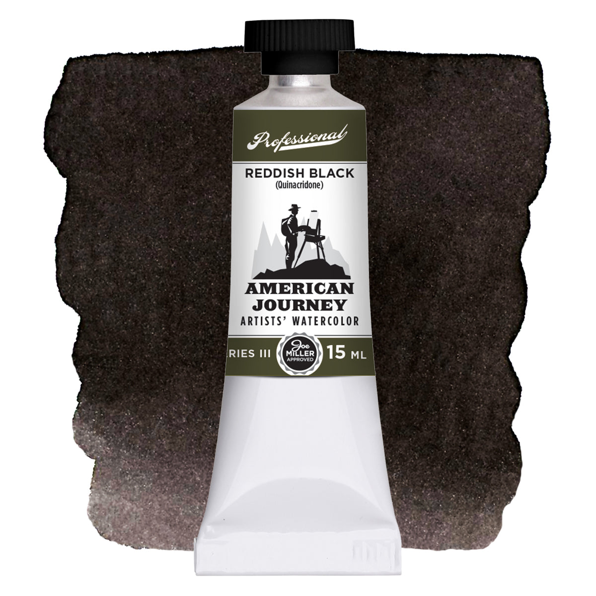 American Journey Artists' Watercolor - Reddish Black, 15 ml, (PR209, PBk6)
