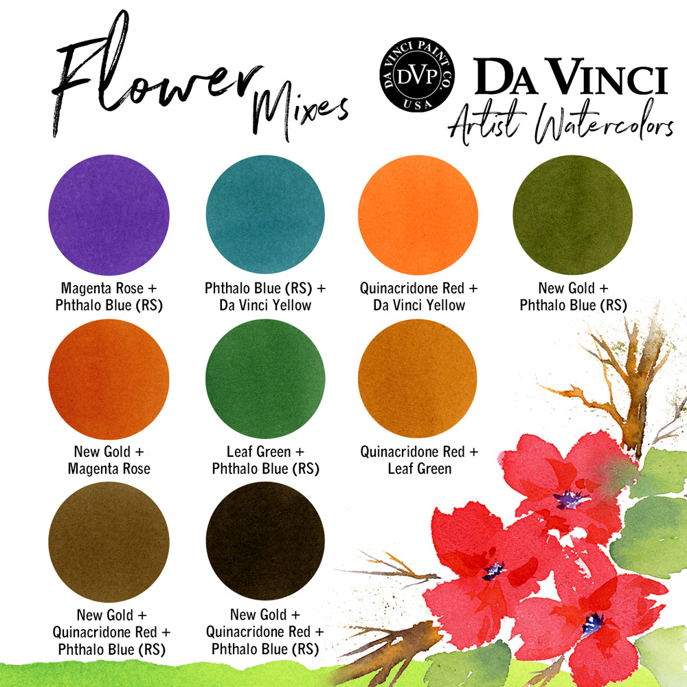 Da Vinci Artists' Watercolor - Flower Watercolor Set