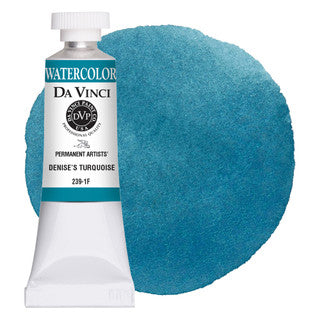 Da Vinci Artists' Watercolor - Denise's Turquoise, 15 ml (PW6/PB29/PG7)