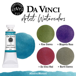 Da Vinci Artists' Watercolor - Denise's Turquoise, 15 ml (PW6/PB29/PG7)