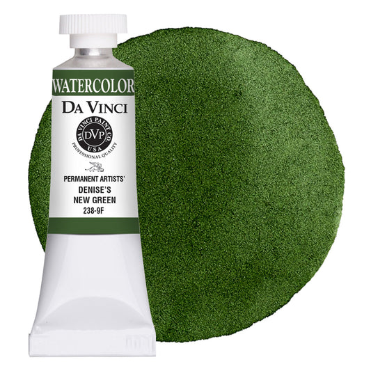 Da Vinci Artists' Watercolor - Denise's New Green, 15 ml (PB16/PR101/PY83)