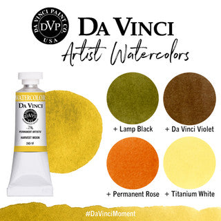 Da Vinci Artists' Watercolor - Harvest Moon, 15 ml (PG7/PY42/PO62/PY97)
