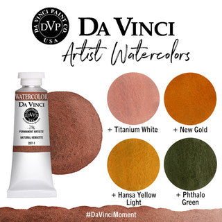 Da Vinci Artists' Watercolor - Natural Hematite, 37 ml (PR101)