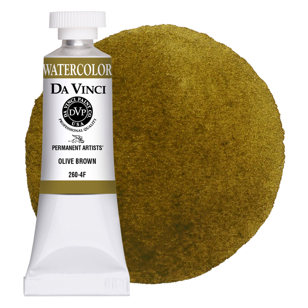 Da Vinci Artists' Watercolor - Olive Brown, 15 ml (PG7/PV19/PY65)
