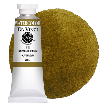 Da Vinci Artists' Watercolor - Olive Brown, 37 ml (PG7/PV19/PY65)
