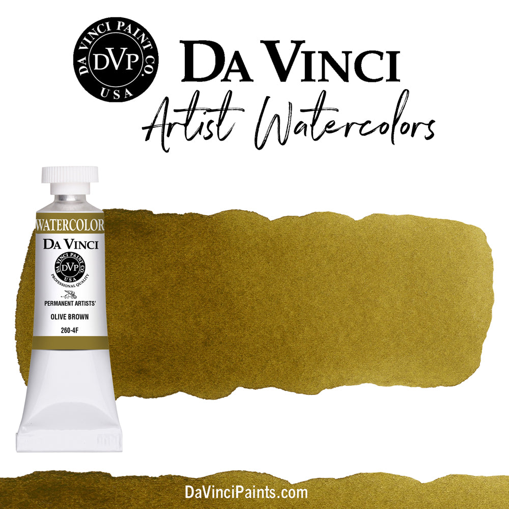 Da Vinci Artists' Watercolor - Olive Brown, 15 ml (PG7/PV19/PY65)