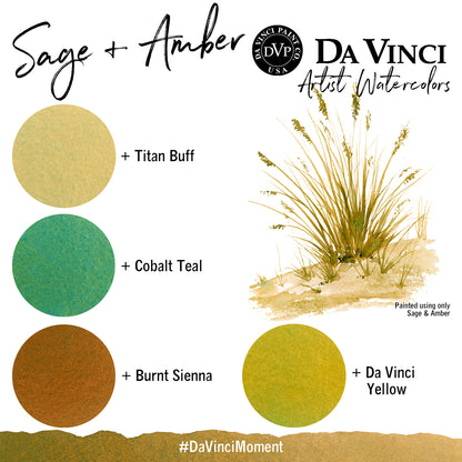 Da Vinci Artists' Watercolor - Sage & Amber, 15 ml