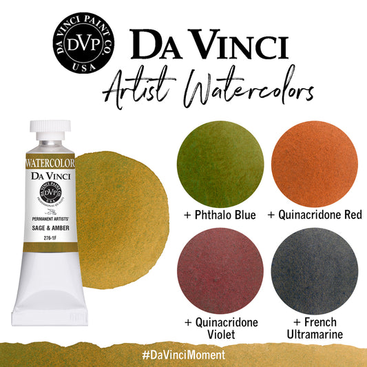 Da Vinci Artists' Watercolor - Sage & Amber, 15 ml
