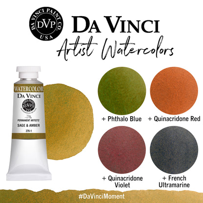 Da Vinci Artists' Watercolor - Sage & Amber, 37 ml