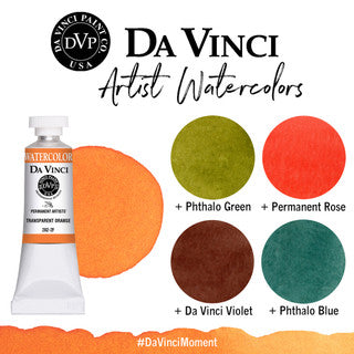 Da Vinci Artists' Watercolor - Transparent Orange, 37 ml (PY83/PR149)