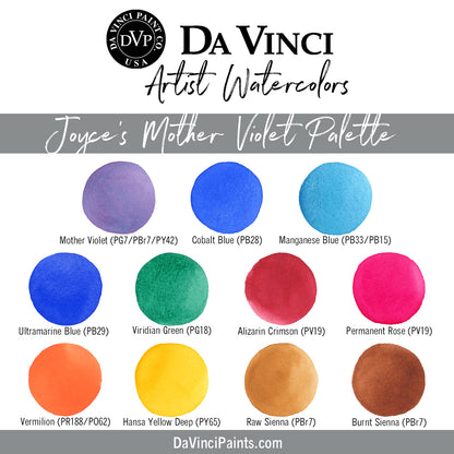 Da Vinci Artists' Watercolor - Joyce Hicks Mother Violet Watercolor Palette Set