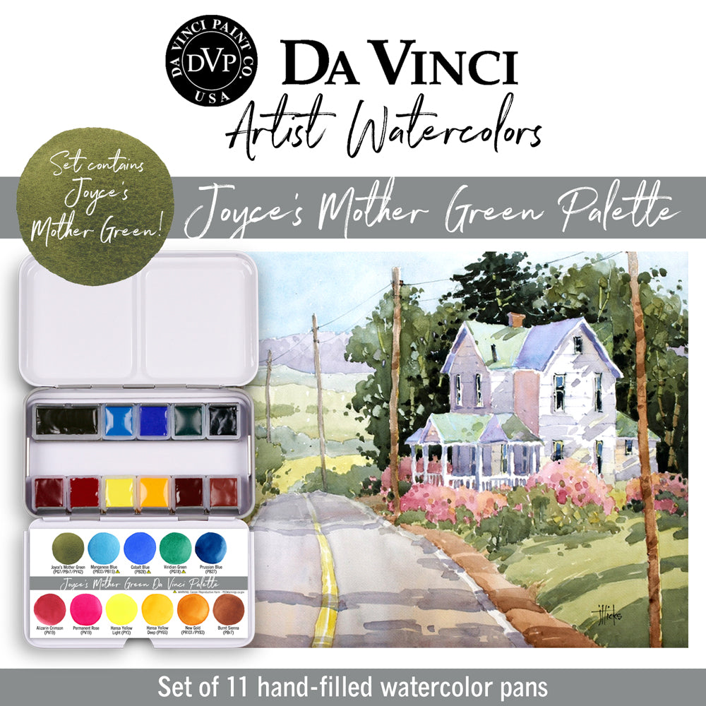 Da Vinci Artists' Watercolor - Joyce Hicks Mother Green Watercolor Palette Set