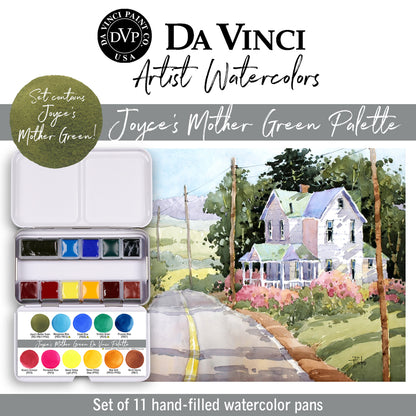Da Vinci Artists' Watercolor - Joyce Hicks Mother Green Watercolor Palette Set