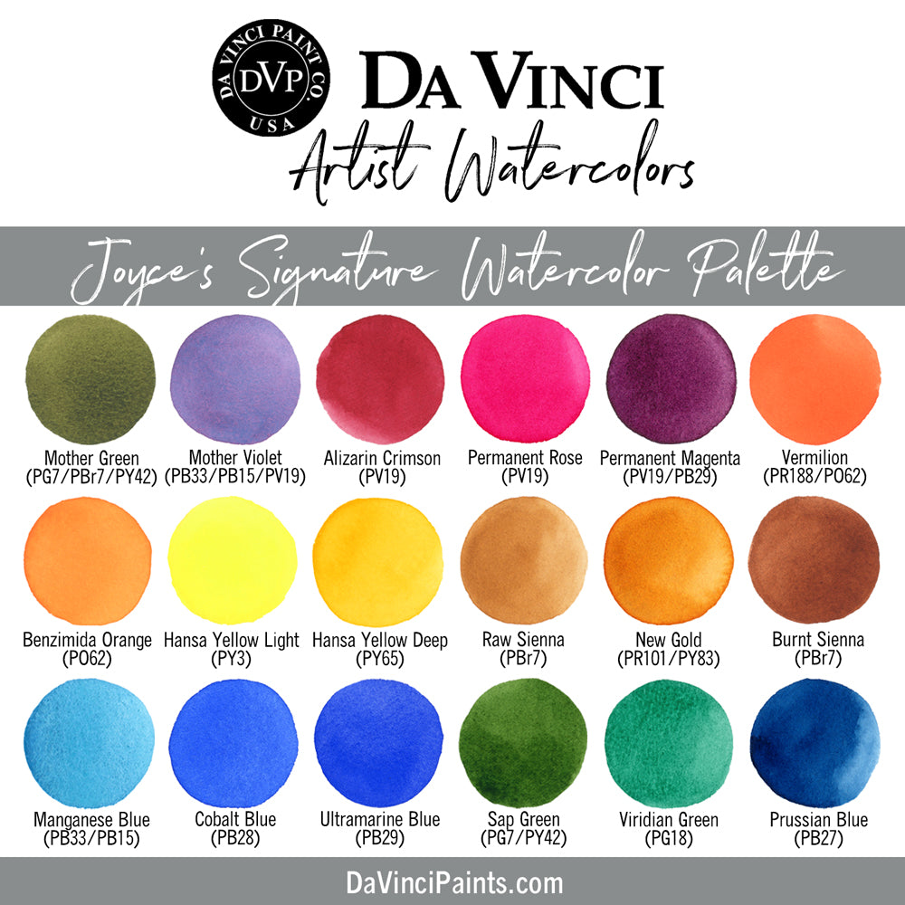 Da Vinci Artists' Watercolor - Joyce Hicks Signature Watercolor Palette Set
