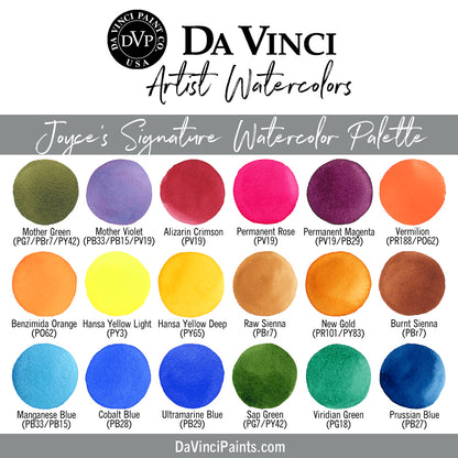 Da Vinci Artists' Watercolor - Joyce Hicks Signature Watercolor Palette Set