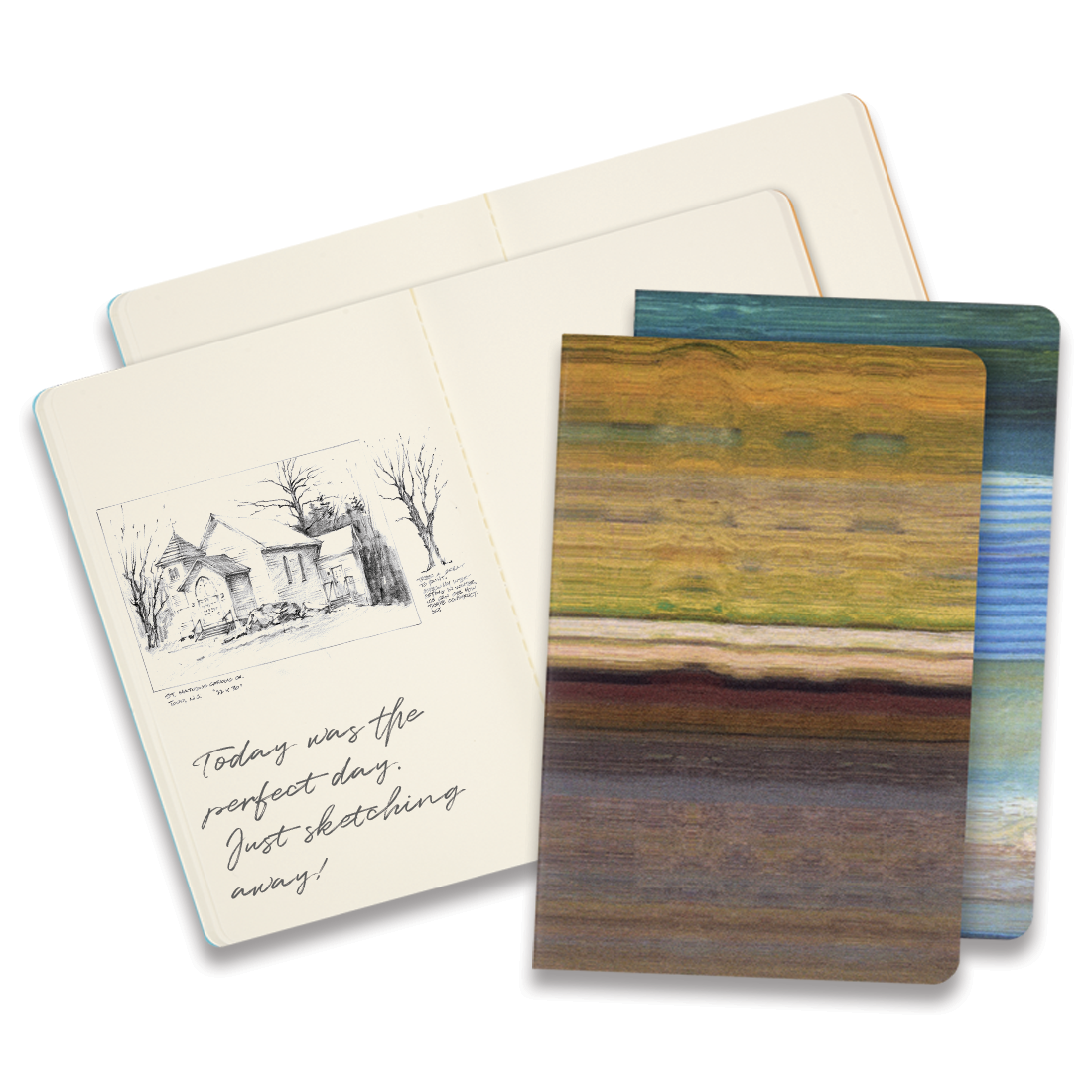 Moleskine Impressions of Impressionism Cahier Journals, Set of 2 Large, Plain Cahier Journals