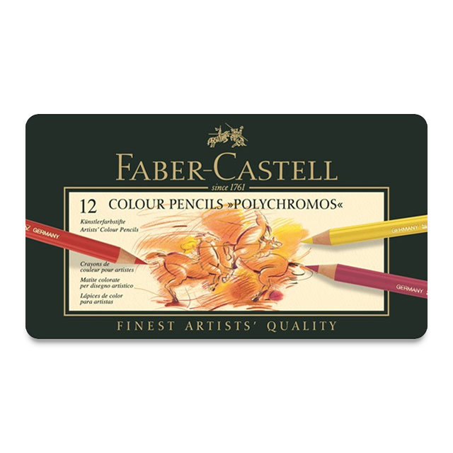 Faber-Castell Polychromos Colored Pencil Set - 12 Assorted Colors