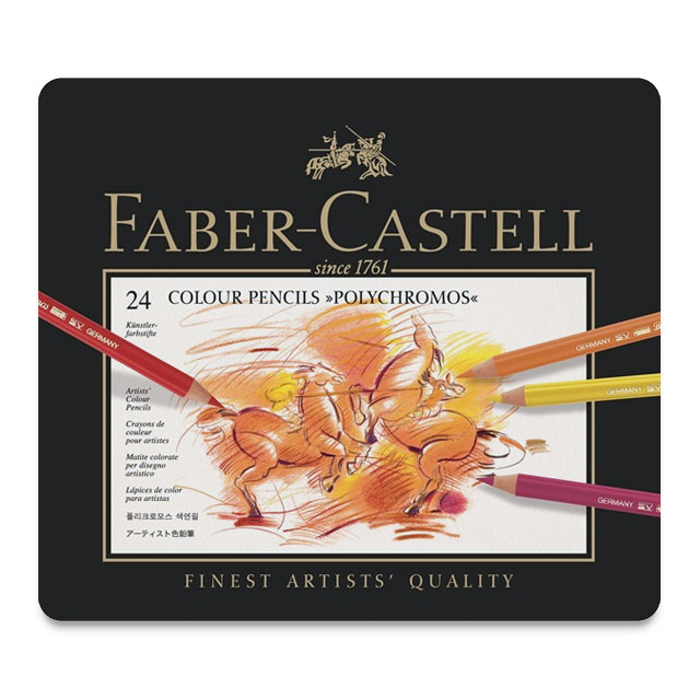 Faber-Castell Polychromos Colored Pencil Set - 24 Assorted Colors