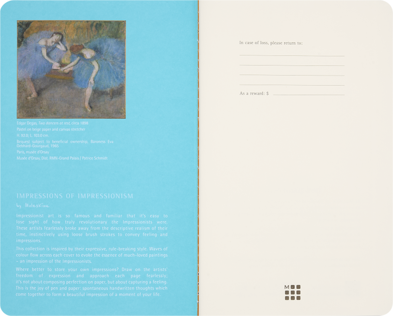 Moleskine Impressions of Impressionism Cahier Journals, Set of 2 Large, Plain Cahier Journals