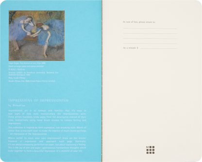 Moleskine Impressions of Impressionism Cahier Journals, Set of 2 Large, Plain Cahier Journals