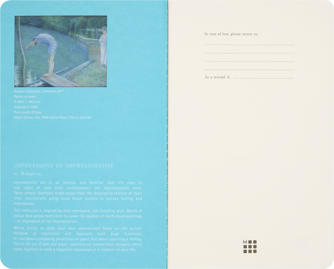 Moleskine Impressions of Impressionism Cahier Journals, Set of 2 Large, Plain Cahier Journals